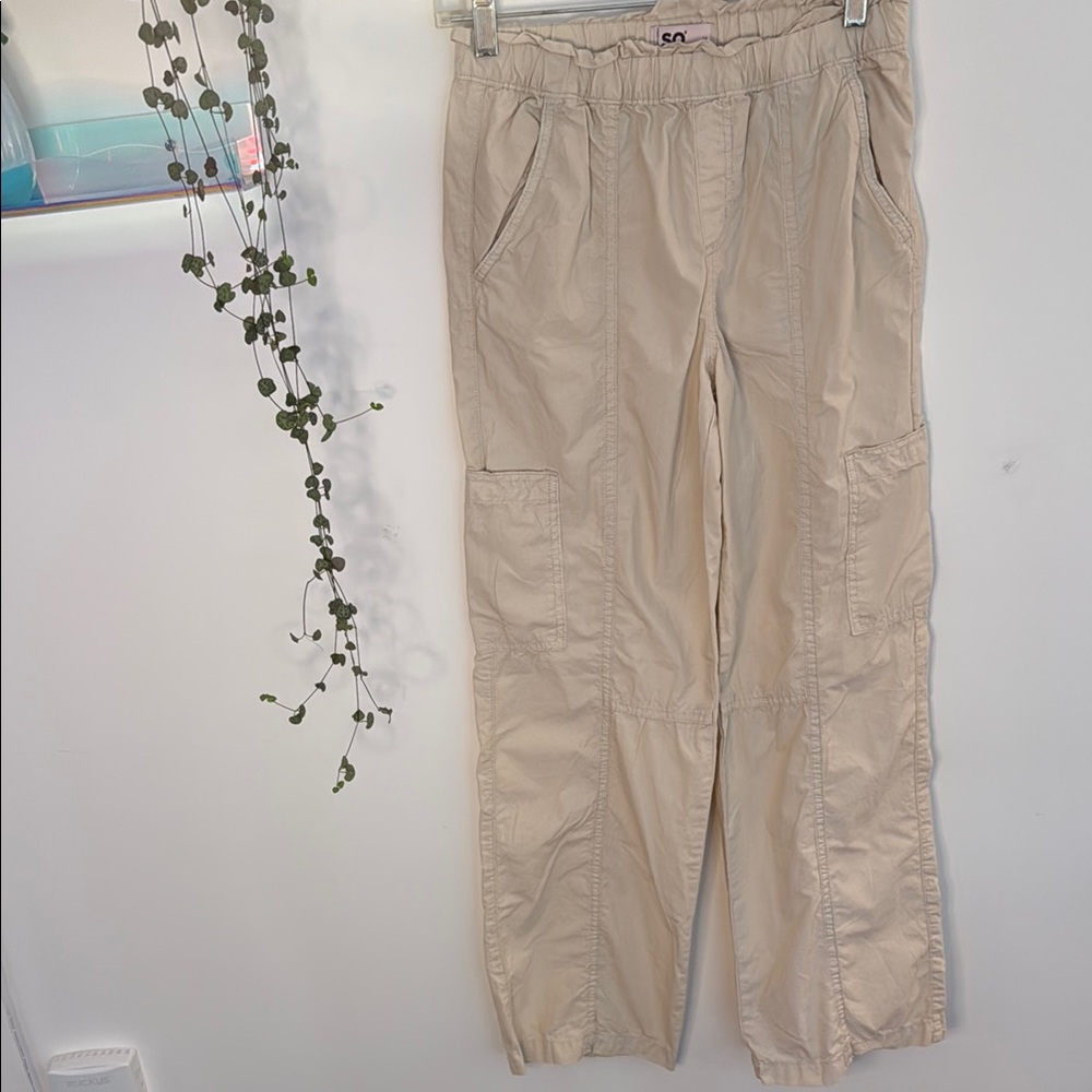 SO brand cream cargo pants, kids size 14